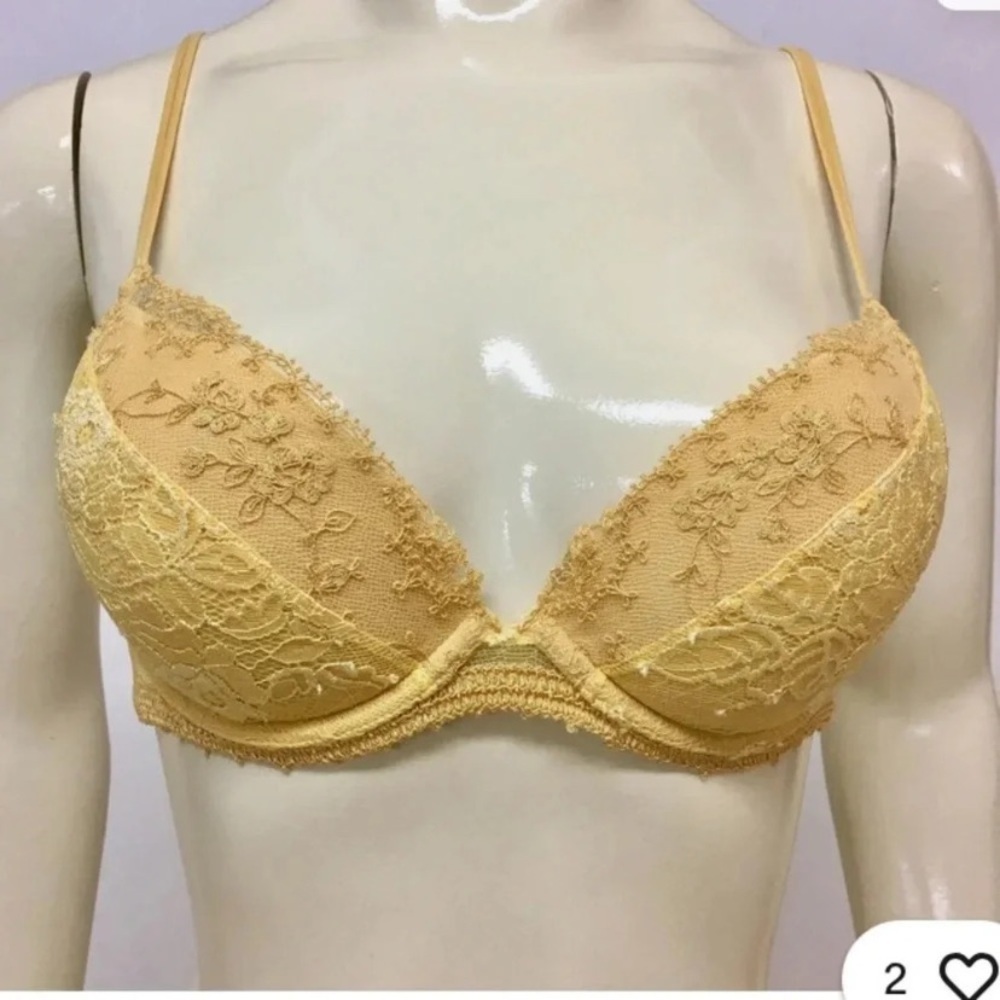 NWT LA PERLA Maharani Gold Lace Push Up Bra size 34B - Picture 2 of 6